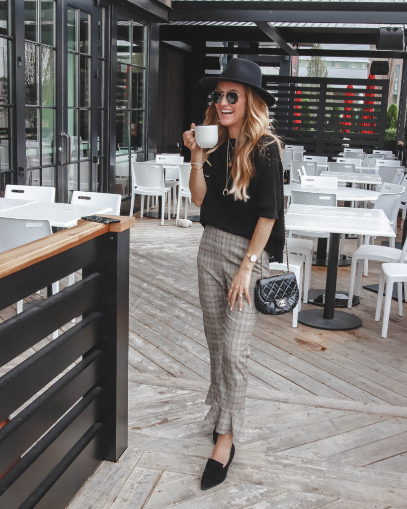 Plaid cigarette pant bb dakota, karina style diaries | Fall Essentials featured by popular Indianapolis fashion blogger, Karina Style Diaries