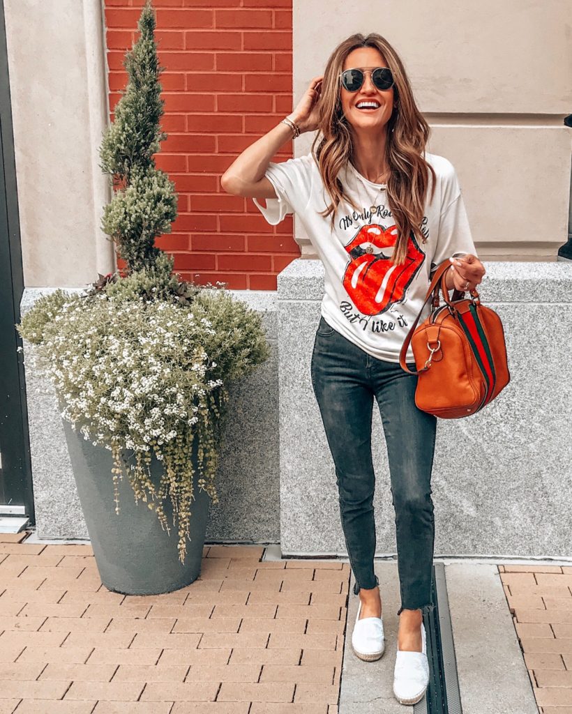 Day Dreamer Rollong stones tee | Instagram Fashion Summer Roundup featured by popular Indianapolis fashion blogger, Karina Style Diaries