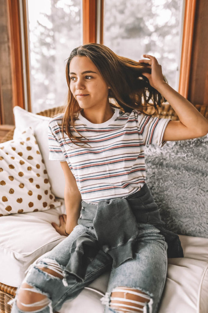 stripped cropped tee spring style