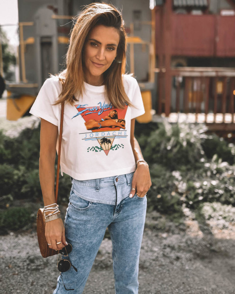 Karina Style Diaries wearing jordache vintage summer outfit