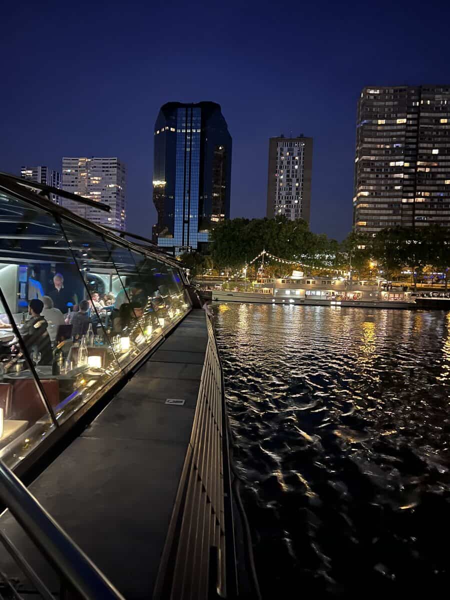 Paris seeing from the Seine at night