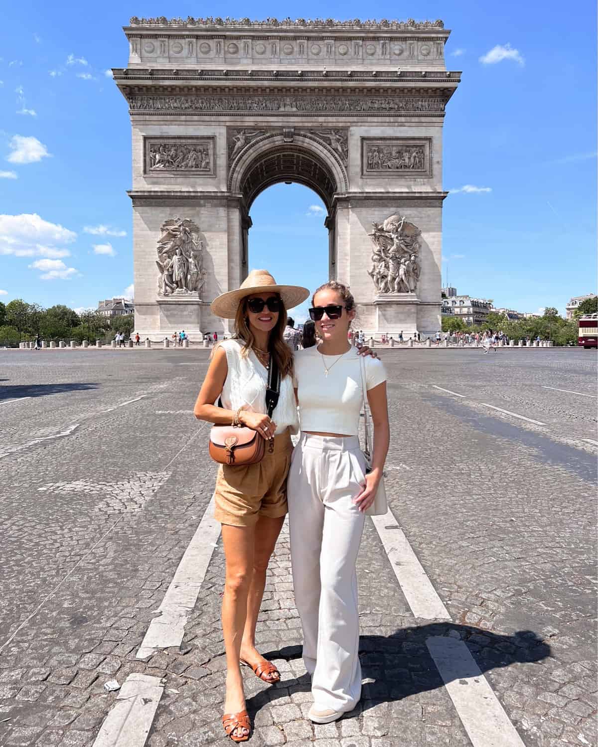 what to wear while walking around Paris - linen shorts outfit and trousers with a t-shirt