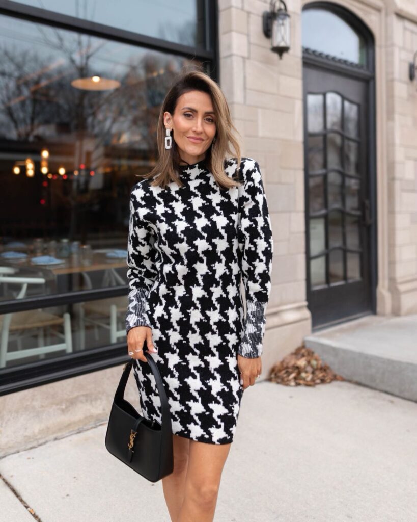 Karina Wears Express Houndstooth Dress