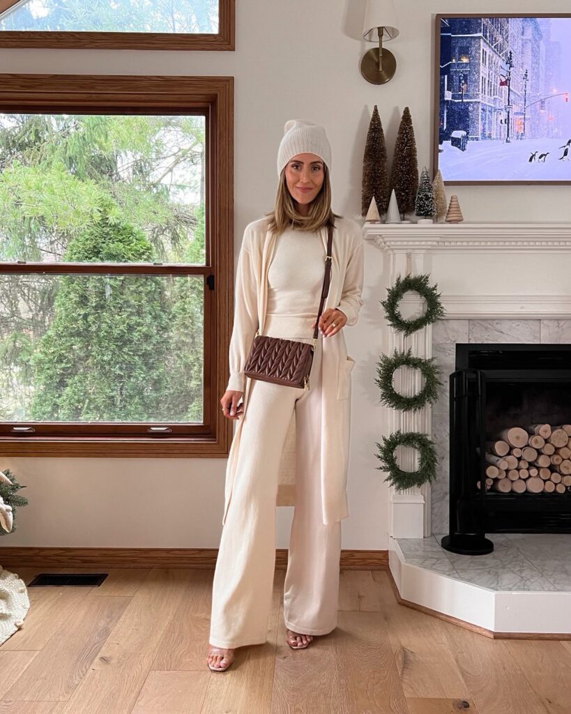 Karina wears Express matching sweater set