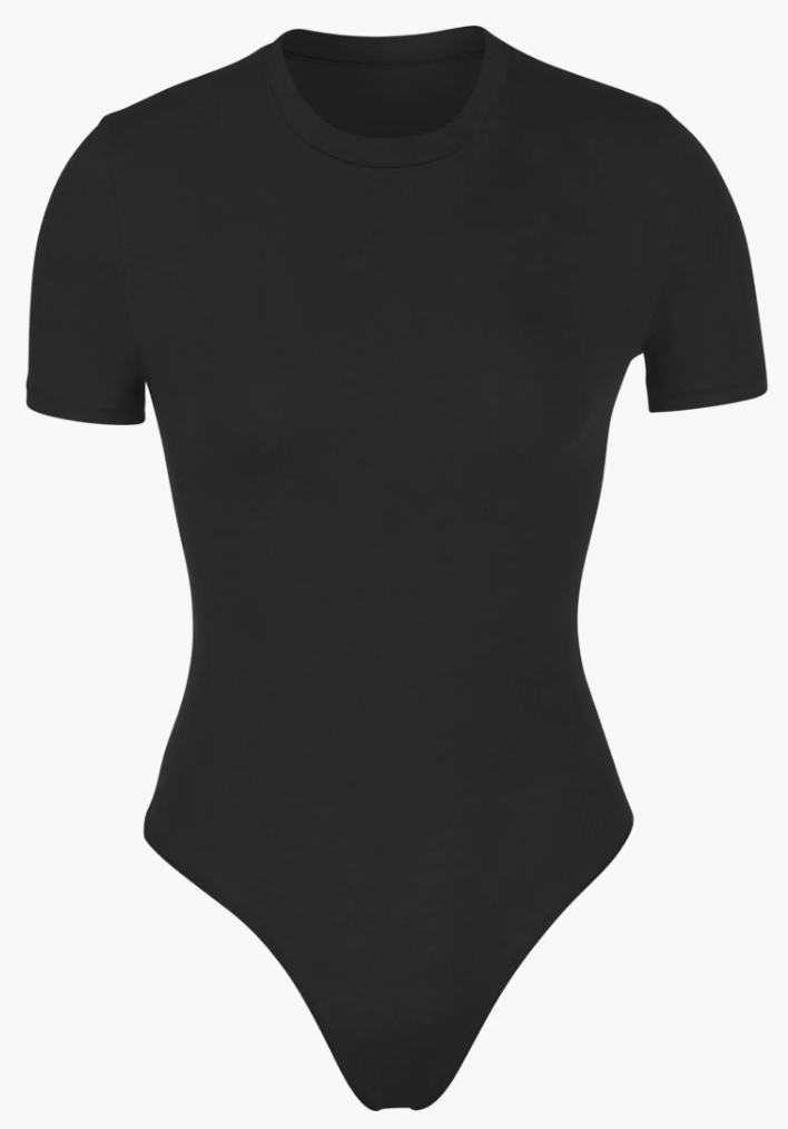 skims black bodysuit