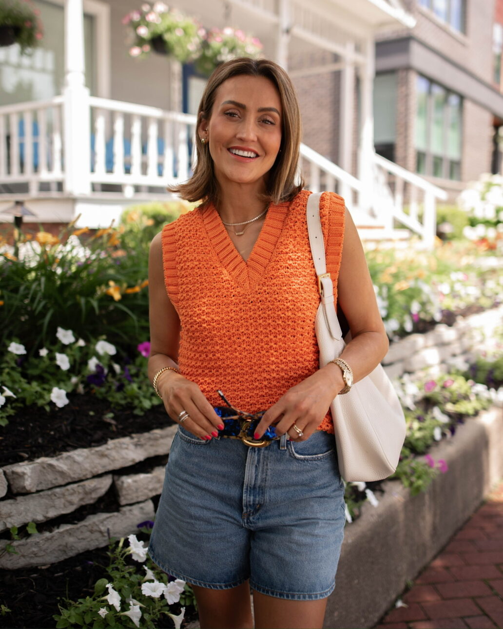 Varley orange sweater vest