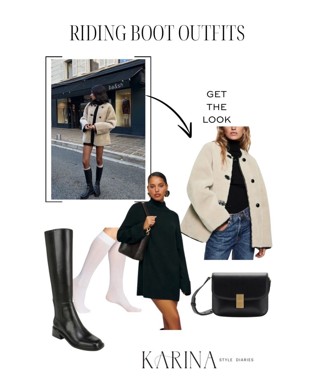 riding boot outfit with a sweater dress